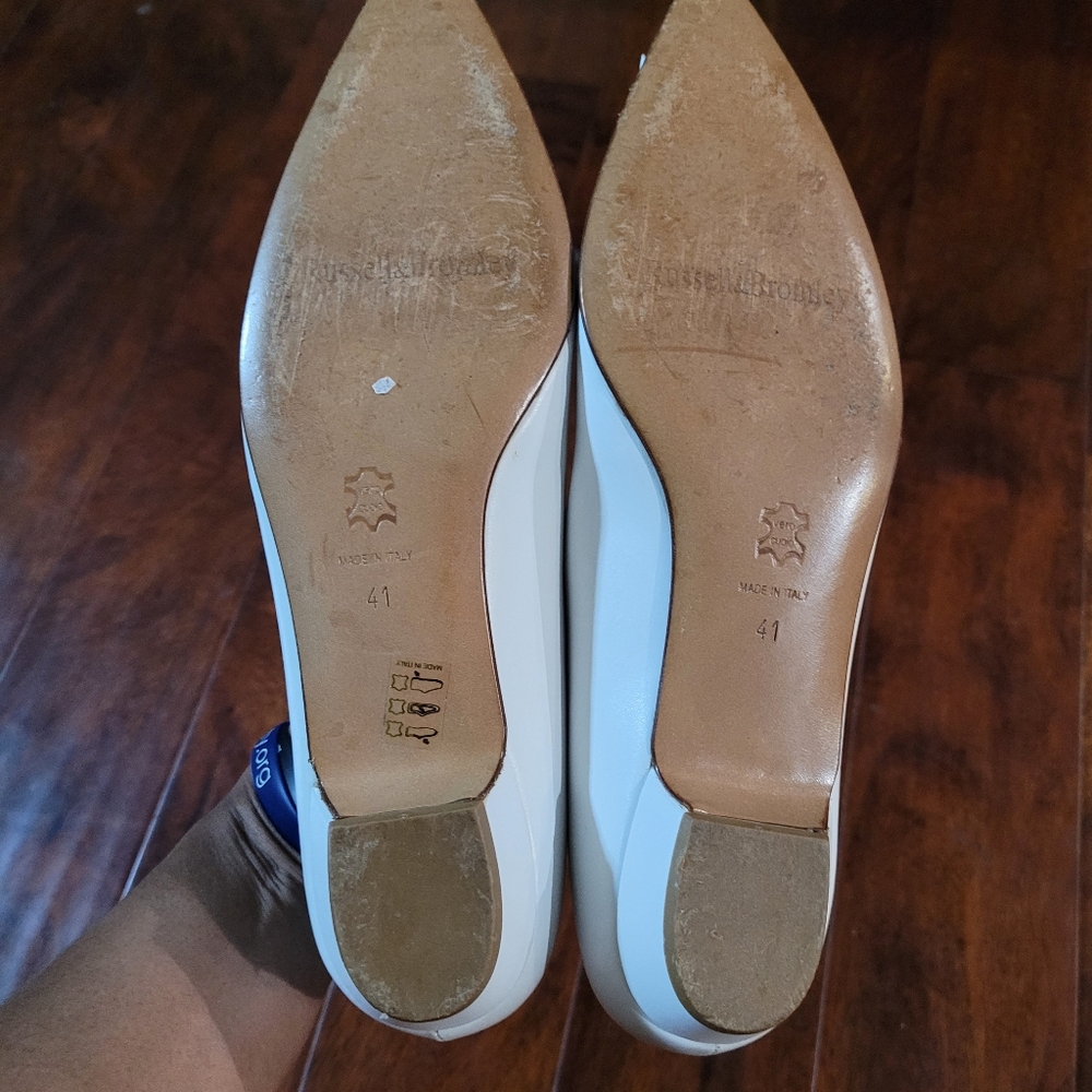 Russell & Bromley London White Bow Flats Sz 11 - Picture 5 of 7